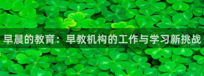 天顺娱乐耘78778:早晨的教育:早教机构的工作与学习新挑战