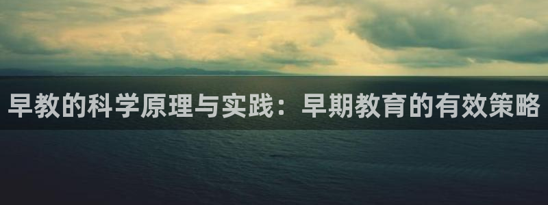 天顺娱乐大连:早教的科学原理与实践:早期教育的有效策略