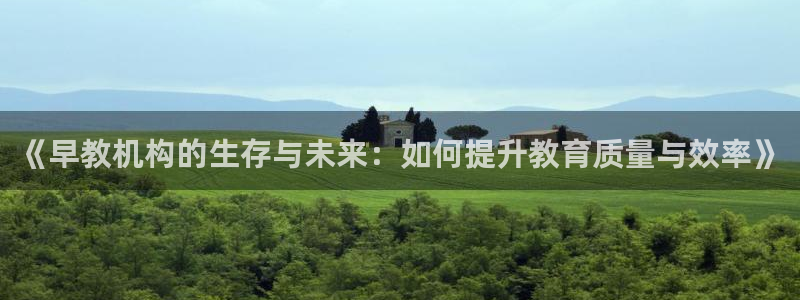天顺娱乐铣78778：《早教机构的生存与未来：如何提升教育质量与效率》
