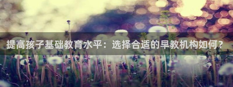 天顺娱乐ic金忄手忄指ib:提高孩子基础教育水平:选择合适的早教机构如何?