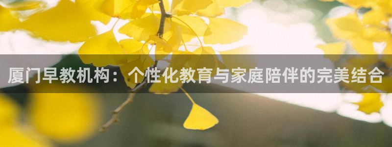 天顺娱乐主管指尖下:厦门早教机构:个性化教育与家庭陪伴的完美结合