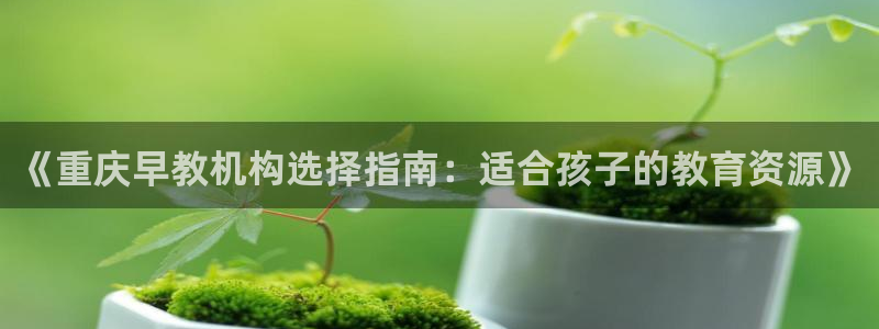 天顺娱乐陈7O667:《重庆早教机构选择指南:适合孩子的教育资源》