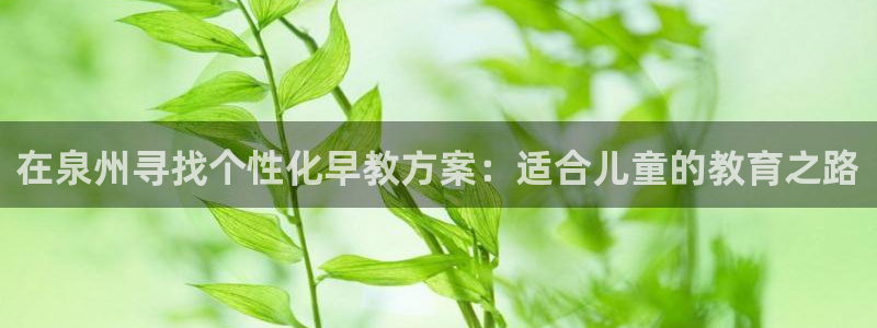 天顺娱乐负责人屮呵pg22650：在泉州寻找个性化早教方案：适合儿童的教育之路